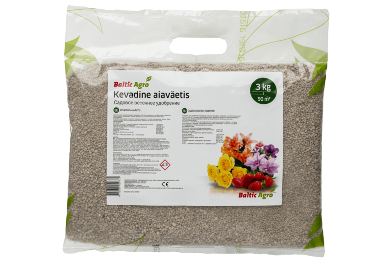Kevadine aiaväetis 3kg kevadväetis,aiaväetis,üldväetis,kompleksväetis,muruväetis,kartuliväetis,granuleeritud väetis,mineraalväetis