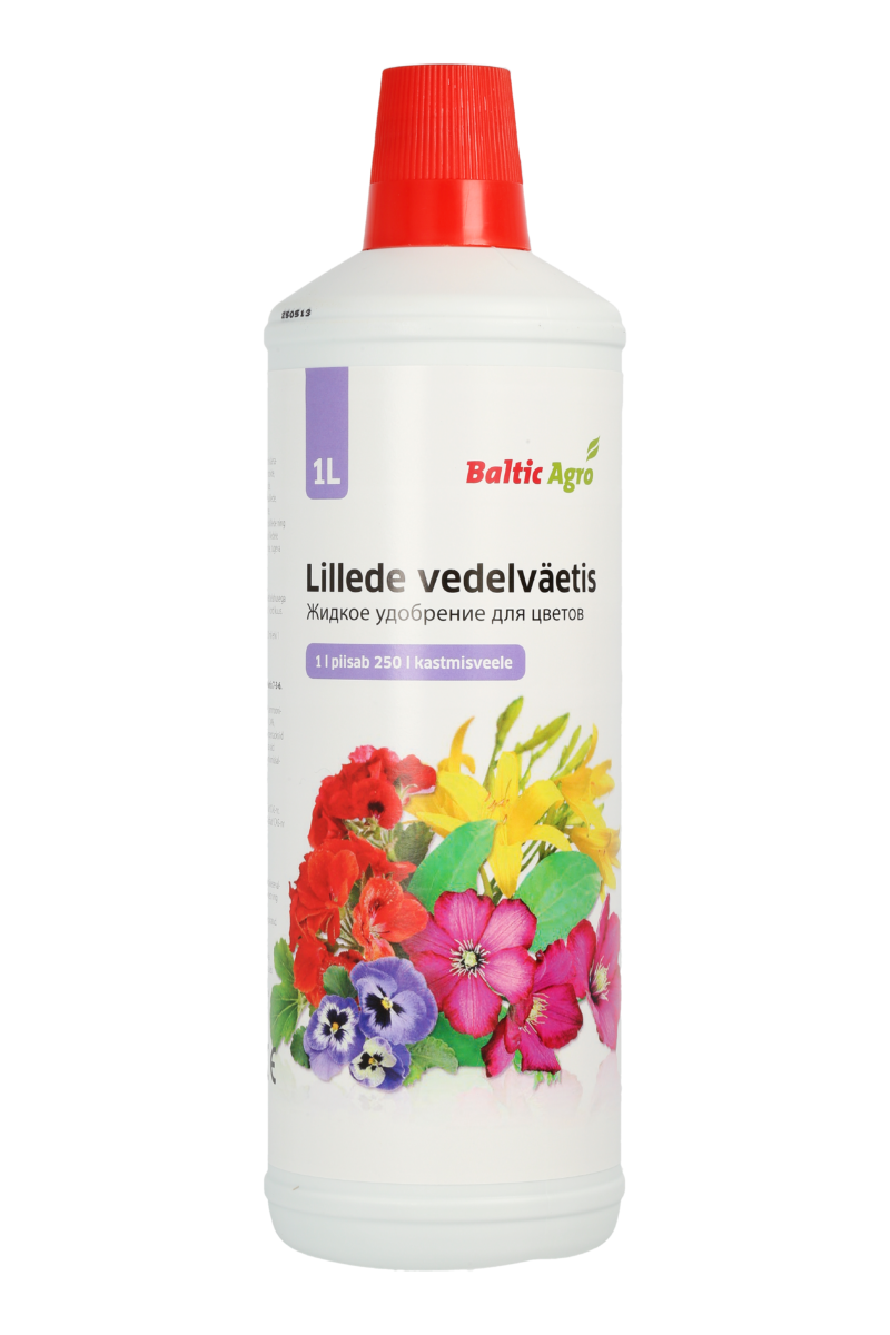 lillede vedelväetis 1l,Baltic Agro lileväetis,suvelillede väetis,rõdulillede väetamine,NPK vedelväetis,lillede väetamine