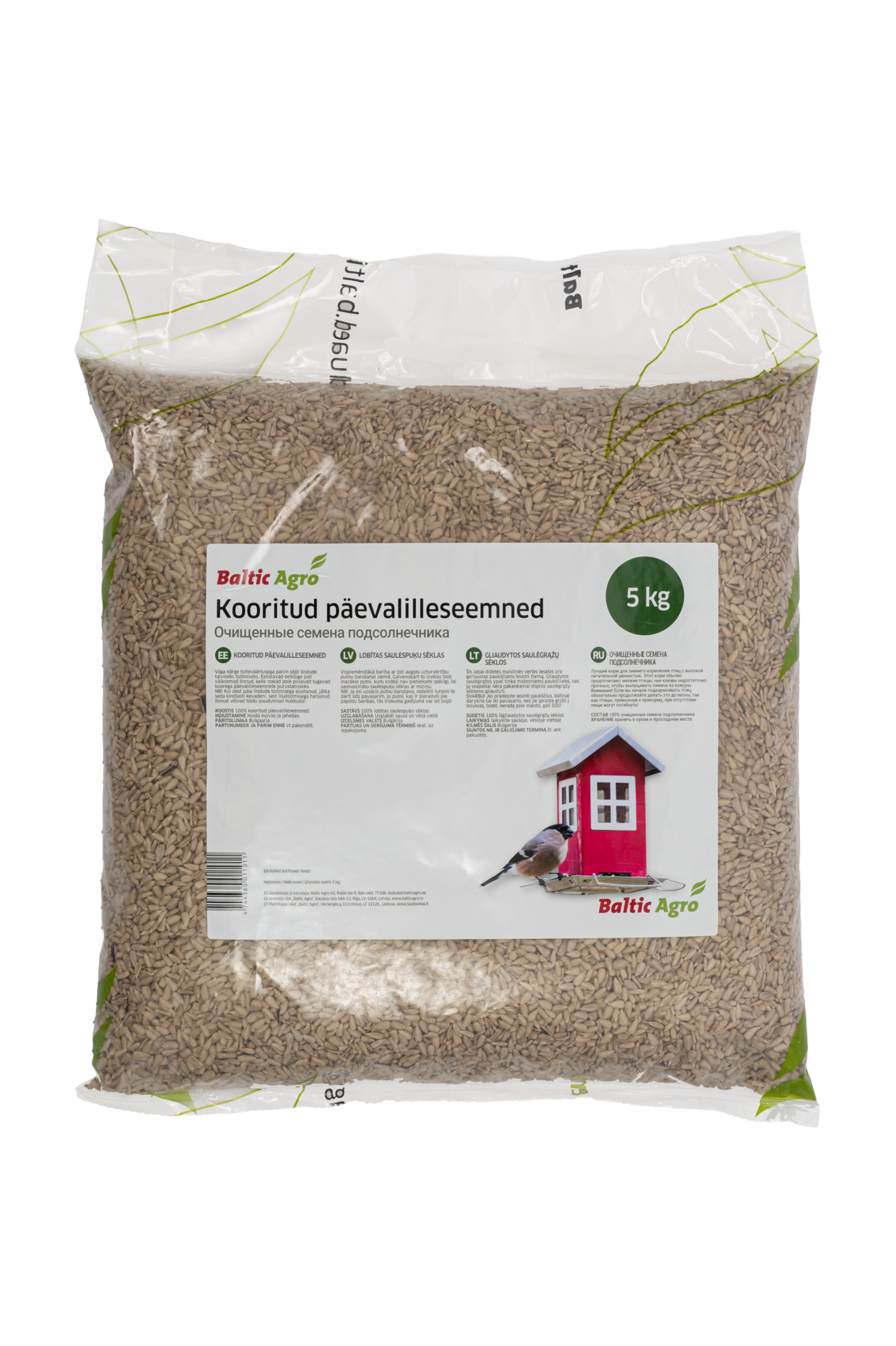 5 kg kott Baltic Agro kooritud päevalilleseemneid