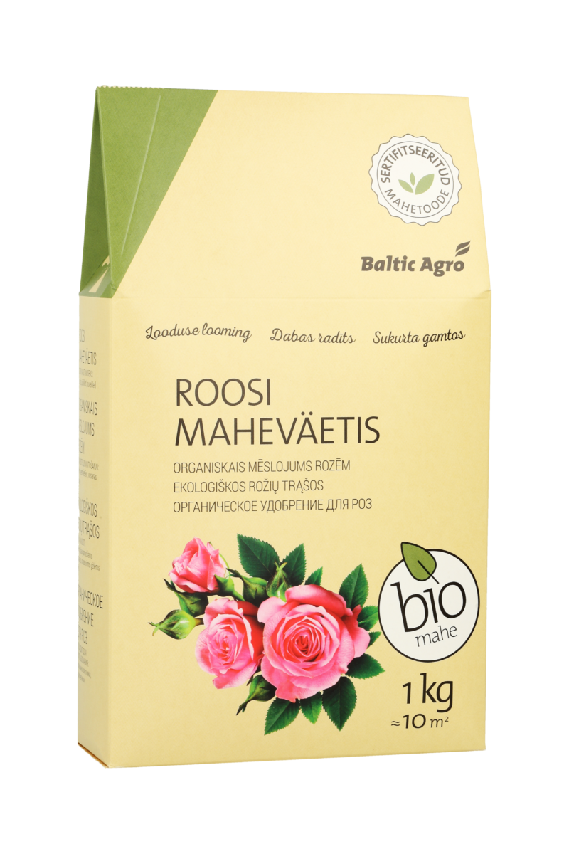 roosi maheväetis,orgaaniline roosiväetis,rikkalik õitsemine,õitsvate taimede väetis,öko roosiaed