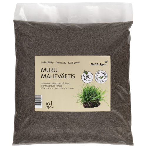 muru maheväetis,orgaaniline muruväetis,samblatõrje murus,tihe muru,looduslik väetis