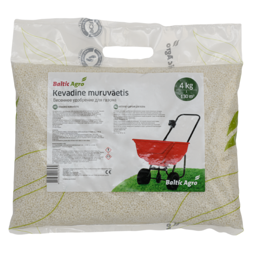 kevadine muruväetis 4kg muruväetis,kevadine muruhooldus,lämmastikväetis,muru väetamine,sammaldumise vältimine,muru taastamine,muru turgutamine
