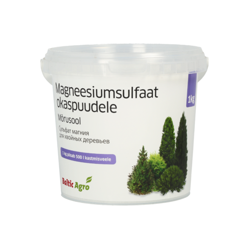 magneesiumsulfaat okaspuudele 1kg Magnesiumsulfaatti havupuille 1 kg