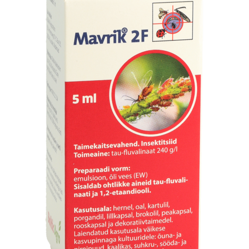 Mavrik 2F 5ml,kahjuritõrje väikeaeda,lehetäide tõrje roosidel,taimekaitsevahend kodukasutajale,insektitsiid vabamüügis