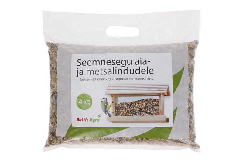 Seed mixture for garden and forest species in a package of 4 kg, suitable for feeding birds and food management. seed mix for birds, bird food, seed mix 4kg, feeding garden birds, winter bird food, versatile bird feed