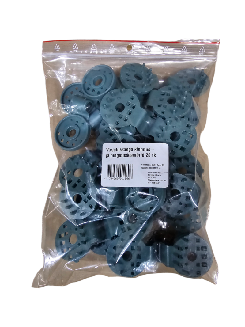 Varjutuskanga kinnitus- ja pingutusklambrid 20 tk