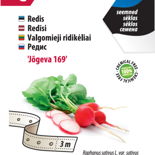 redis ‘jõgeva 169’ seemnelint Radish 'Jõgeva 169' seed tape