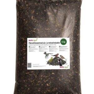 Baltic Agro 6 kg auringonkukansiemeniä puutarha- ja metsälajeille, ihanteellinen linturuoka, sisältää erilaisia siemeniä ja ravintoaineita.