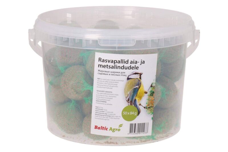 Rasvapallot ämpärissä puutarha- ja metsälinnuille 50x84g (verkolla)