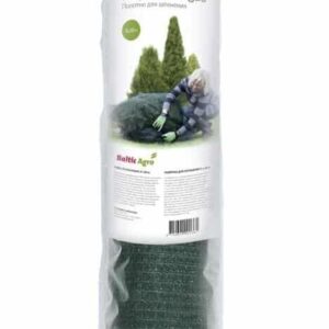 Varjutuskangas, roheline, 1,5m lai ja 10m pikk, aianduse ja maastiku kujunduse jaoks, pakendatud rullis.