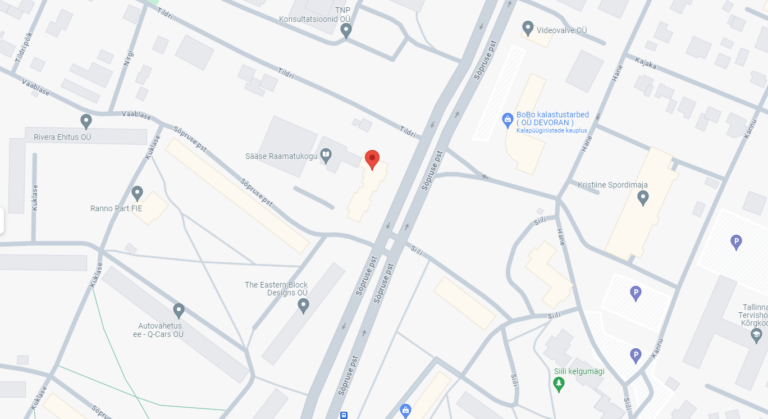 Tallinna linna kaart Sõpruse puiestee piirkonnaga.