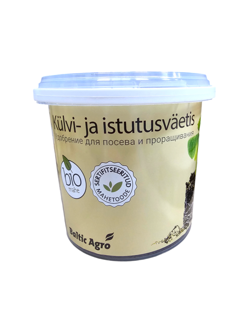 Sowing and planting fertilizer, certified organic product.