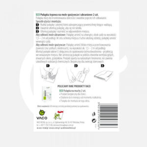 vaco ökoloogiline lõks riide ja toidukoi püünis (2 in 1) 2 tk ECO liimpüünis toidukoide ja riidekoide jaoks, 2 tk.