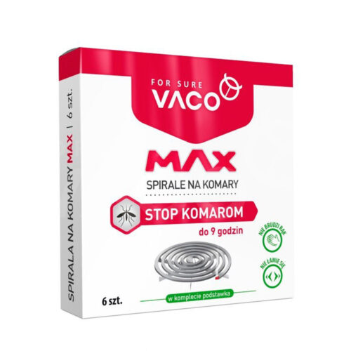 VACO спирали от комаров MAX - 6 шт. Спирали от комаров Vaco Max, защита на 9 часов, 6 штук.
