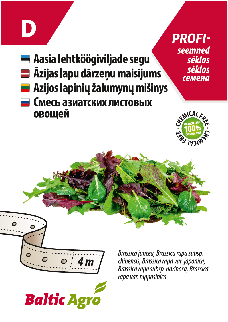 aasia lehtköögiviljade segu seemnelindil Aasialaisten lehtivihannesten siemennauha