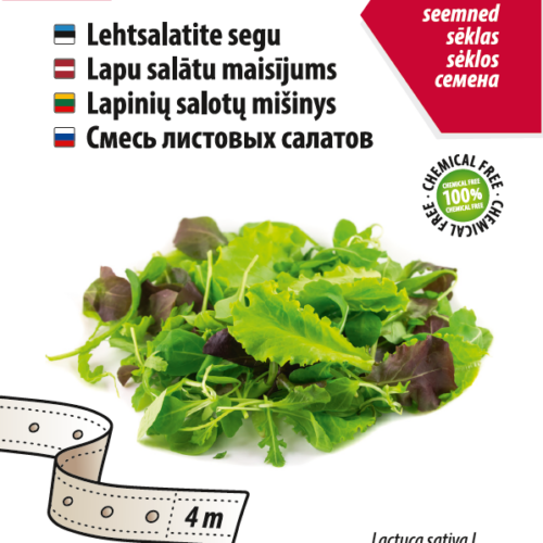 lehtsalatite segu seemnelindil Lehtsalatite segu, keemiavaba, 4 m lint.