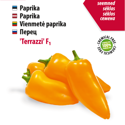 Kollane paprika, keemiavabad seemned, Baltic Agro.