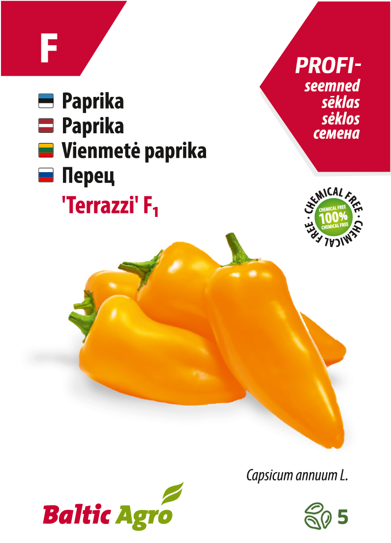 magus minipaprika 'terrazzi' f1 Kollane paprika, keemiavabad seemned, Baltic Agro.