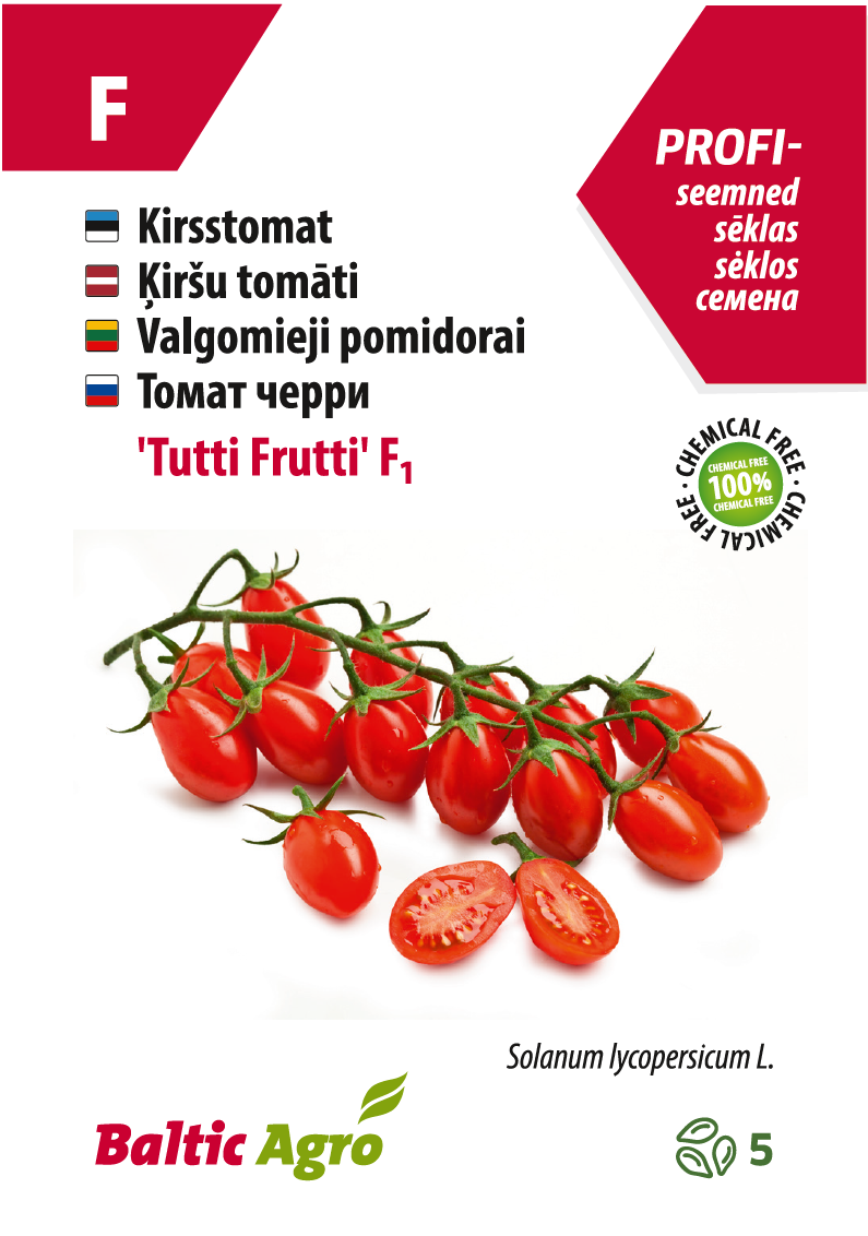 Kirsstomat 'Tutti Frutti' F1 seemned, keemiavaba.