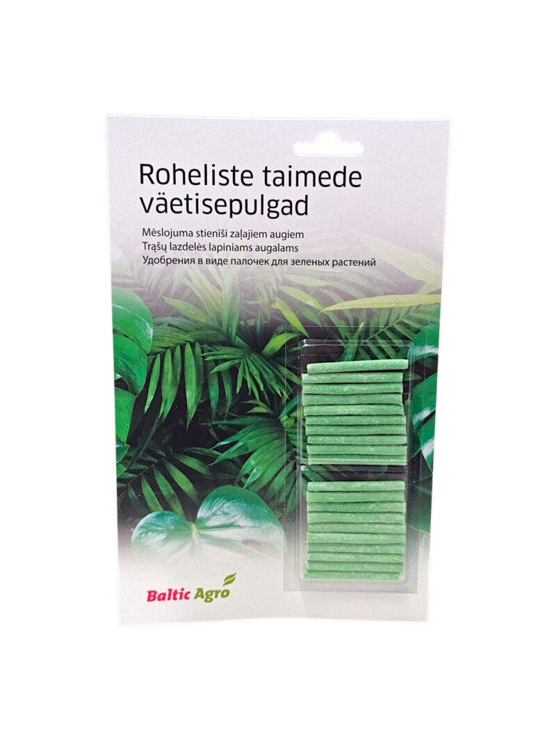 Green plant fertilizer sticks in package