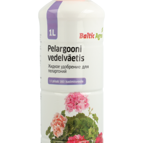 pelargoonide ja petuuniate vedelväetis 1 l pelargoonide vedelväetis,petuuniate väetamine,rõdutaimede toitained