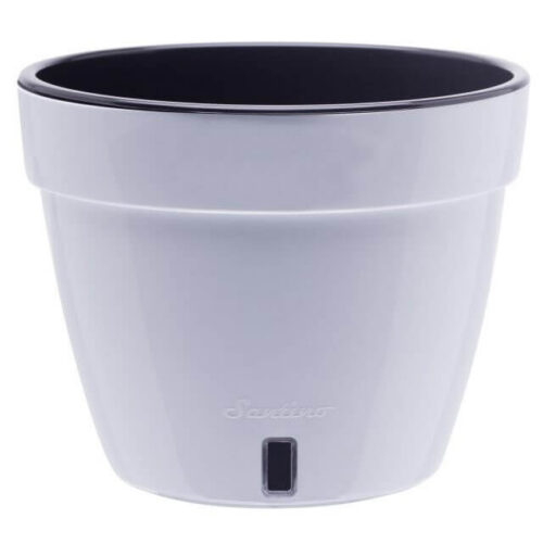 Flowerpot Asti with water reservoir and water level indicator, white, 23x18cm, 6L Flowerpot Asti with water reservoir and water level indicator, white, 23x18cm, 6L