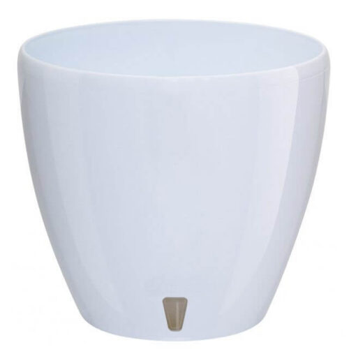 Flowerpot deco with water reservoir and water level indicator, white, 14x13cm, 1.5L Flowerpot deco with water reservoir and water level indicator, white, 14x13cm, 1.5L