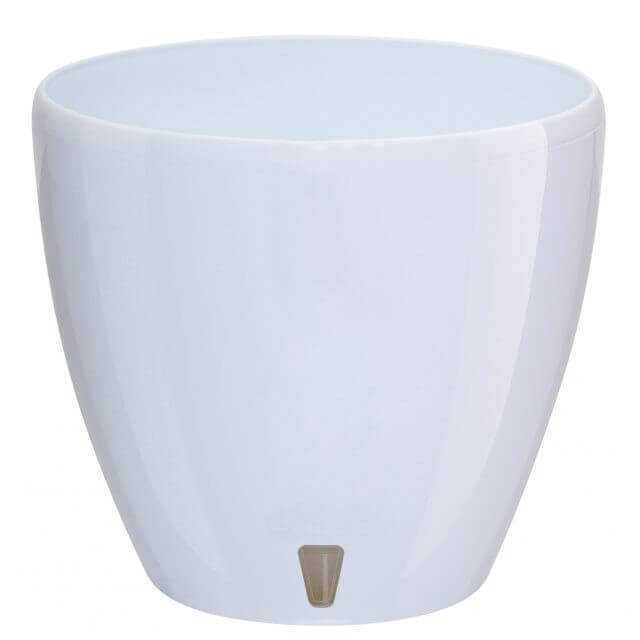 lillepott deko veereservuaari ja veetaseme indikaatoriga, valge, 14x13cm, 1,5l