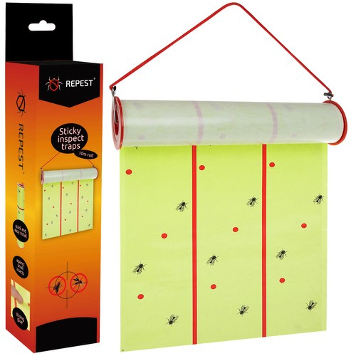 rullakärpäspaperi,kärpäsansa,lentävien hyönteisten torjunta,kärpästen torjunta navetassa,liimapaperi 10m,myrkytön hyönteistorjunta