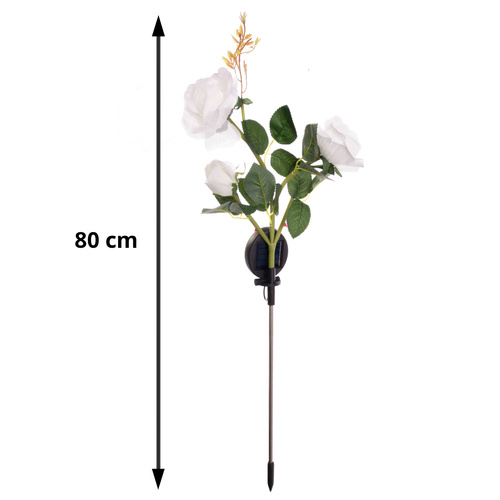 Solar-powered garden rose LED lamp