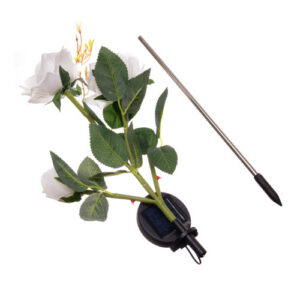 Solar-powered garden rose LED lamp