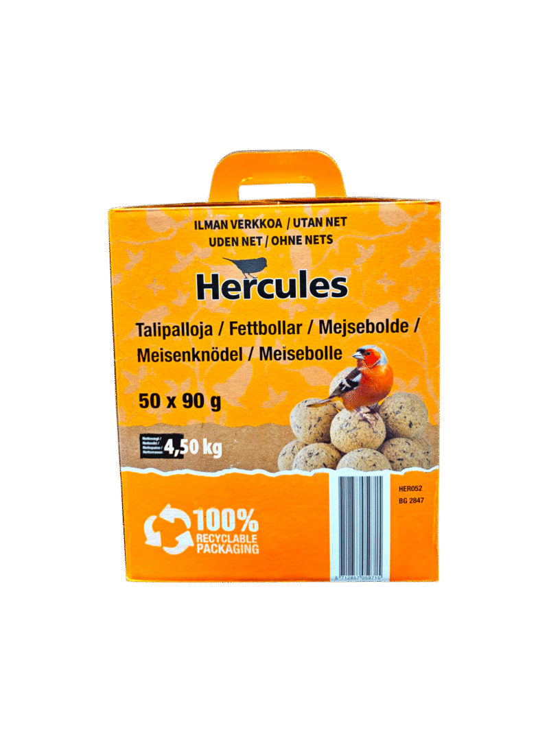 Fat balls for birds 50 x 90 g (net-free, with a hanger) Fat balls 50x90g in a box (no net)