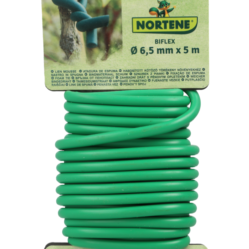 sidumistraat biflex 6,5 mm x 5 m roheline Biflex 6.5mm, soft tying wire, tree tying, gardening supplies, foam-coated wire, plant-friendly fastener