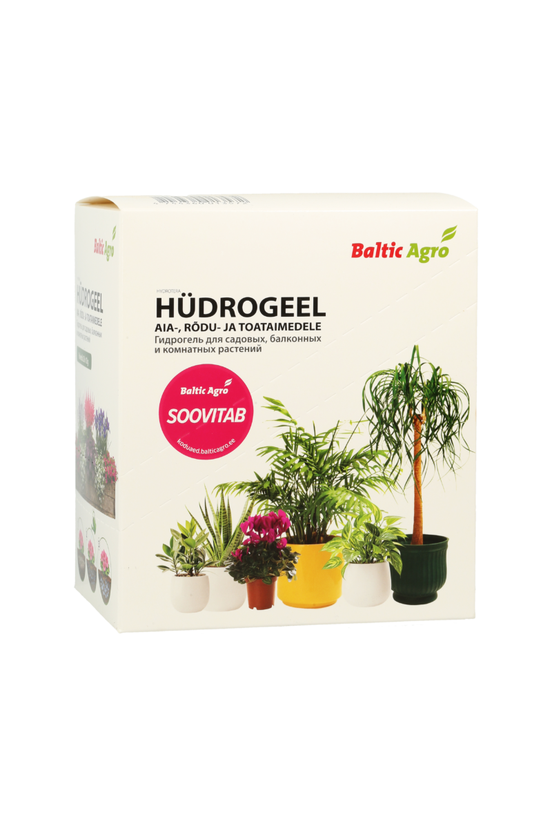 hydrogeeli,kosteudenvaraaja,kastelugeeli,veden varastointi maaperässä