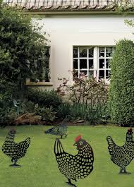 suur aiakuju,dekoratiivne kana,metallist aialind,värviline aedkaunistus,Cokot 50x50