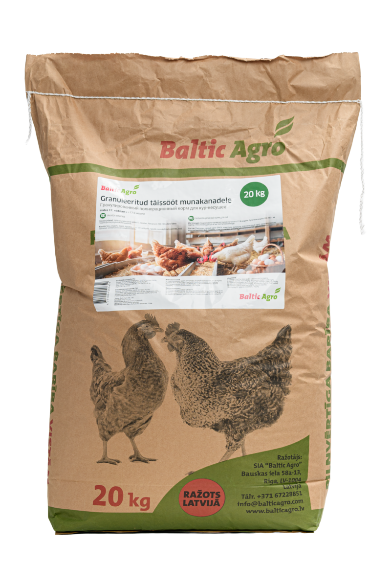 complete feed for laying hens,granulated chicken feed,Baltic Agro feed,chicken vitamins,strong eggshells