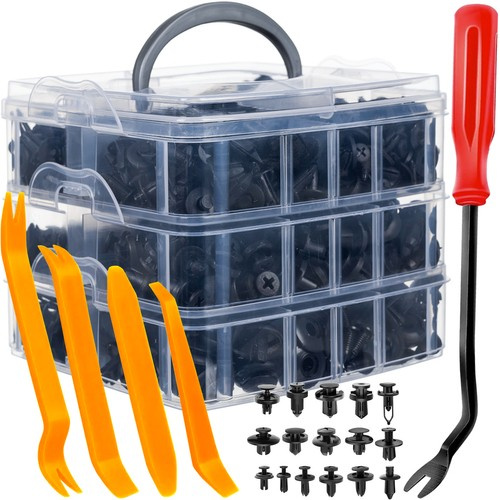 Universal Car Retainer Clip Kit with Removal Tools (620 pieces) car retainer clips,trim clips,retainer clip kit,car plastic fasteners,trim removal tools,car clip remover